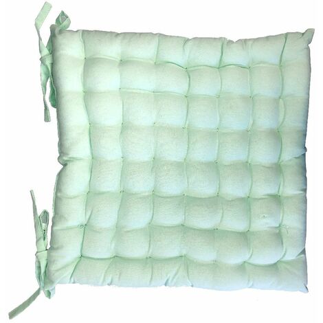 Assise de chaise matelassée en coton vert pastel