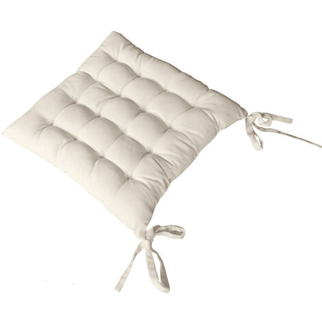 Assise matelassée 38 x 38 x 3 cm LOLA 100% coton coloris ECRU