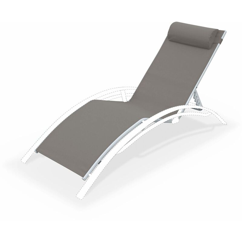 Toile de remplacement pour bain de soleil Louisa Blanc / Taupe - Blanc
