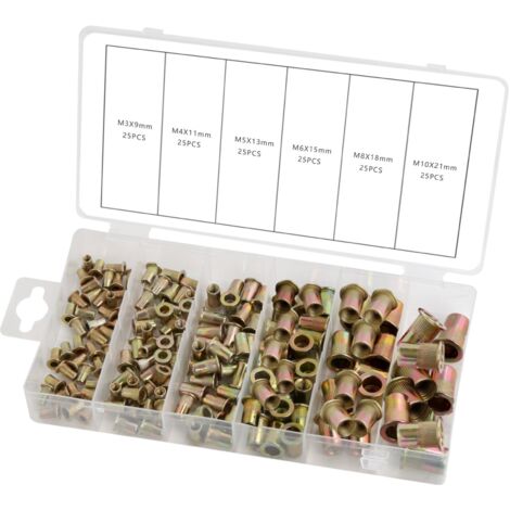 Assortiment 150 rivets filetés M3 à M10 - CO 0480 - CLAS Equipements
