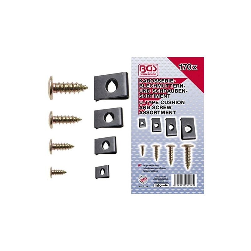 8114 assortiment 170 ecrous et vis aveugles en u - Bgs Technic