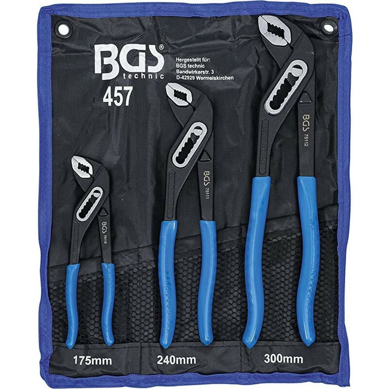 Bgs Technic - Assortiment 3 pinces multiprises bgs machoires fines de 175, 240, 300mm