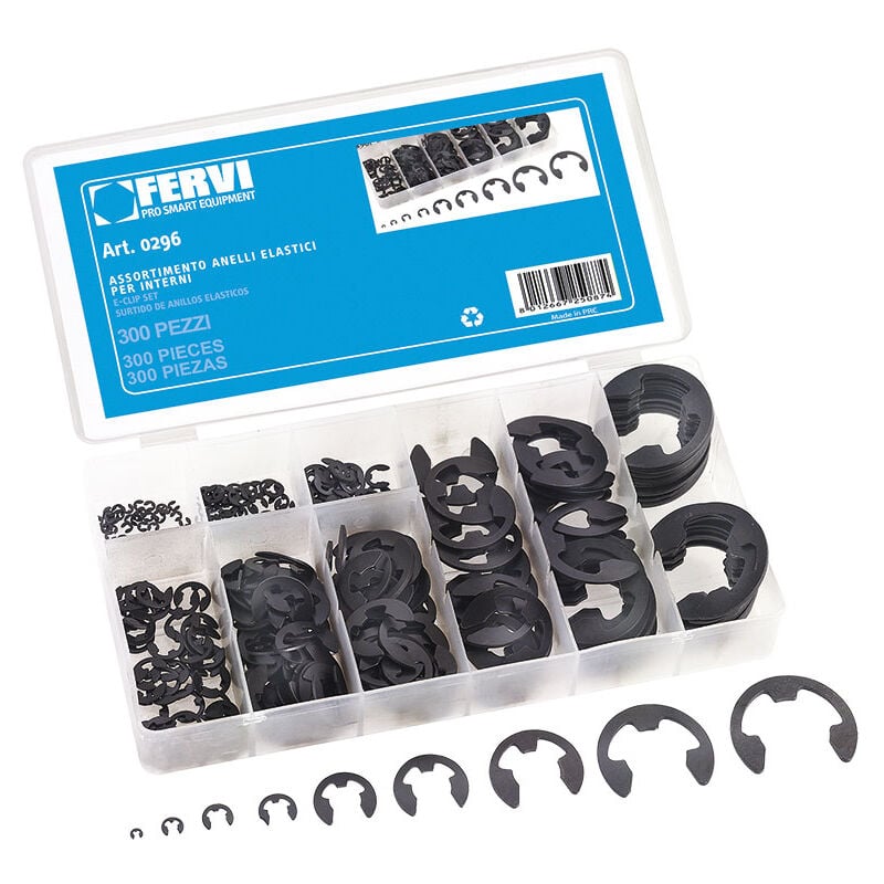 Fervi - assortiment 300 anneaux élastiques dehors 0296