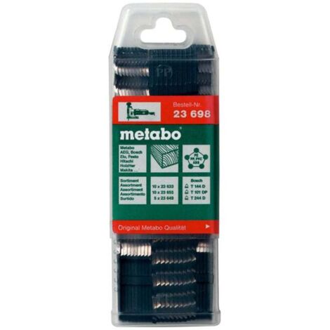 Assortiment 4 de lames de scies sauteuses, bois, HCS/HSS, 25 pièces, 25 lames bois metabo