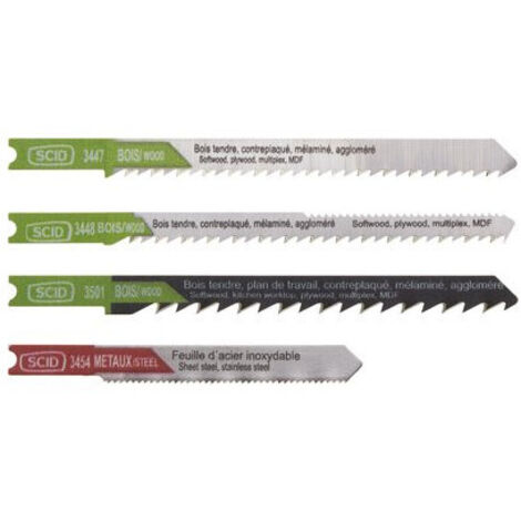 Assortiment 4 Lames De Scie Sauteuse Accroche En U 4