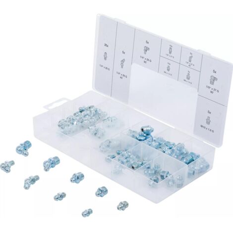 ASSORTIMENT 70 GRAISSEURS A VISSER METRIQUES/POUCES, DROIT ET COUDEE