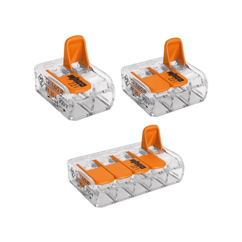 Wago - Assortiment Bornes Série 221 2, 3 et 5 contacts à levier