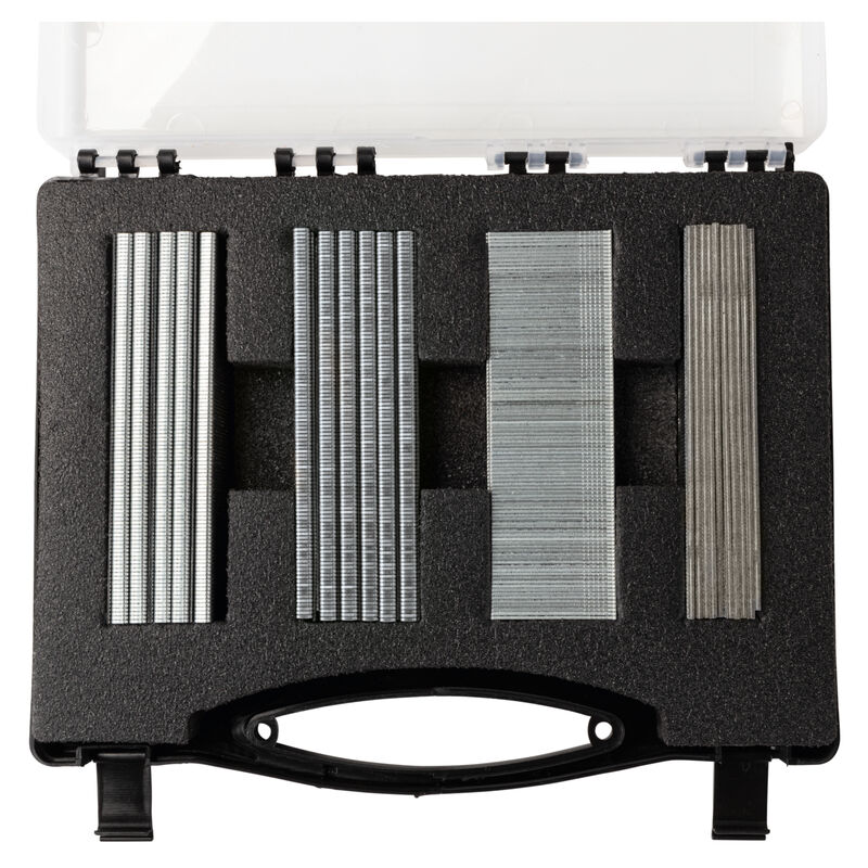 Coffret de clous et d'agrafes STGA6400 - Idéal pour cloueuse et agrafeuse pneumatique - Scheppach