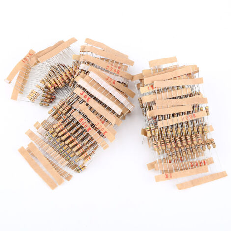 Assortiment de 1000 résistances carbone 1/2W, valeurs 1Ω à 10MΩ pour projets électroniques