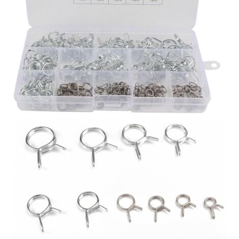 Assortiment de 150 colliers de serrage à ressort pour tuyaux, tuyaux à