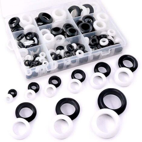 Assortiment de 200 œillets ronds en caoutchouc pour câblage câble fils 9 tailles