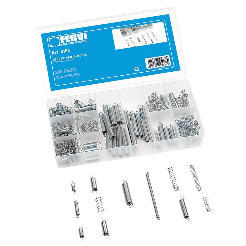 Fervi - assortiment de 200 ressorts compression extension 0180