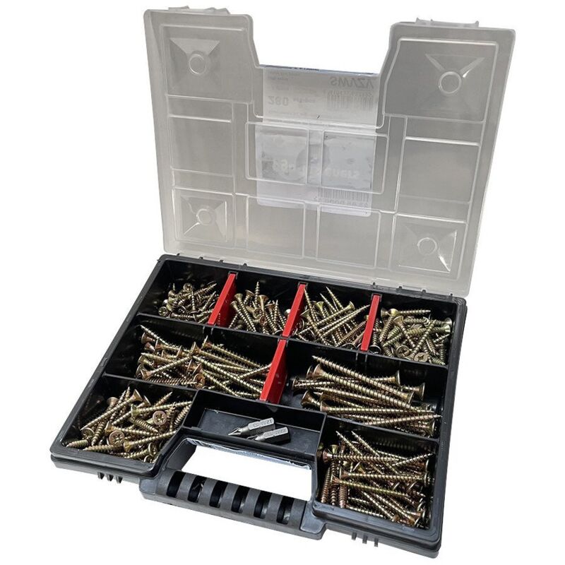 Assortiment de 280 vba Vis bois agglo Tête fraisée tf torx Pointe antifendage cut type 17 Bichromaté-1 pièce