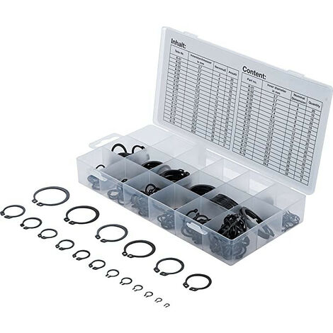 Assortiment de 300 circlips exterieurs de 3 à 32 mm
