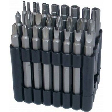 Assortiment de 32 embouts longs adaptes aux vis de securite pour visseuse