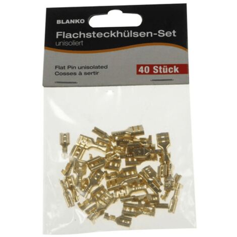 Lot de 40 cosses à sertir femelle plate – Dimensions 2,8mm, 4,8mm, 6,3mm – Connexion sécurisée pour travaux électriques