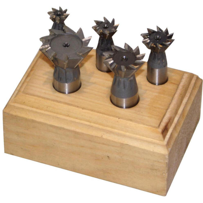 HOLZMANN Assortiment de 5 fraises queue d'aronde HSS Q. 12 mm