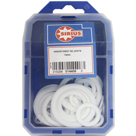 Assortiment de 50 joints téflon P.T.F.E. tous fluides 3/8" (12/17) à 1"1/2 (40/49)
