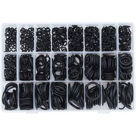 Assortiment de 740 joints toriques en caoutchouc nitrile – 24 tailles pour étanchéité – Résistance à l'huile et aux températures - Applications variées
