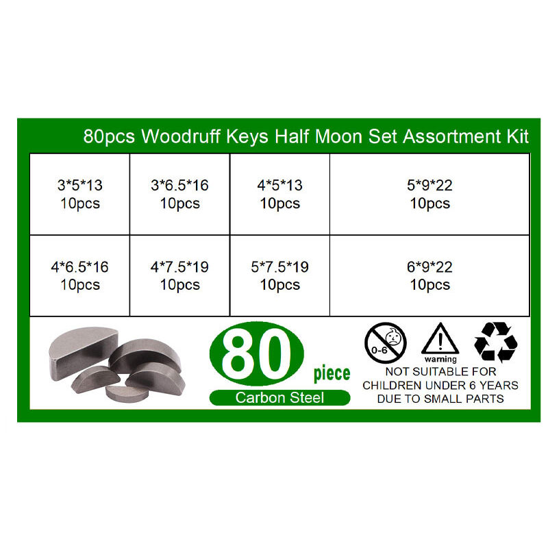 Assortiment de 80 goupilles élastiques, jeu de goupilles demi-lune, kit assortiment de goupilles élastiques 3-4-5-6 mm, jeu de goupilles