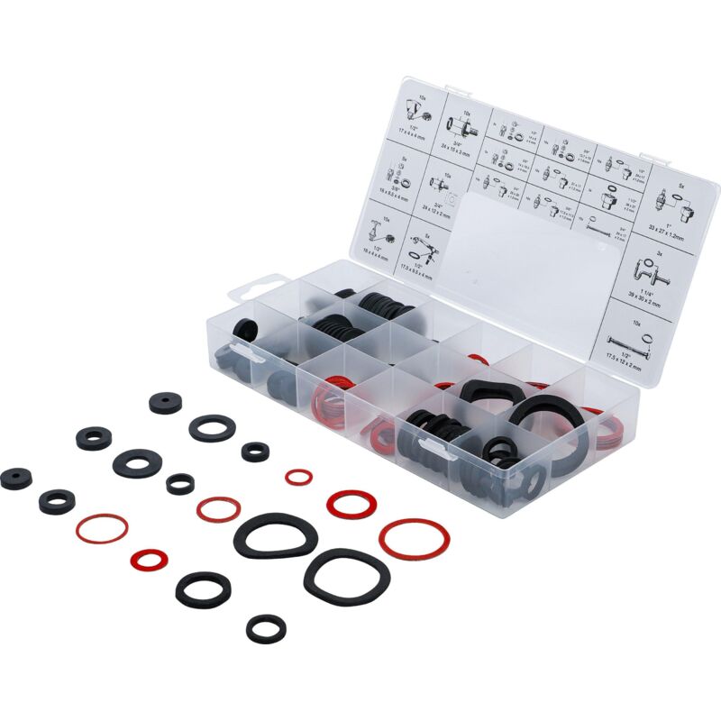 Bgs Assortiment De Bague D'Étanchéité En Caoutchouc Et Fibre, 141 Pièces, Bgs De 8059