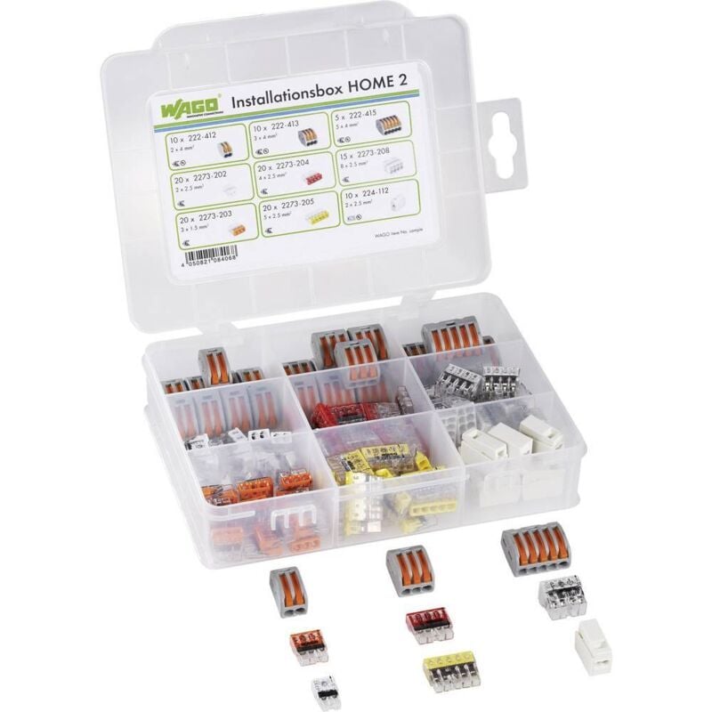 Wago - Assortiment de bornes pour boîte de dérivation 887-001/2011-1300 flexible: 1.5-4 mm² rigide: 1.5-4 mm² 125 parties