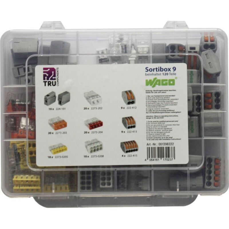 Wago - Assortiment de bornes pour boîte de dérivation WA-741-834 flexible: 2.5-4 mm² rigide: 2.5-4 mm² 120 pc(s)