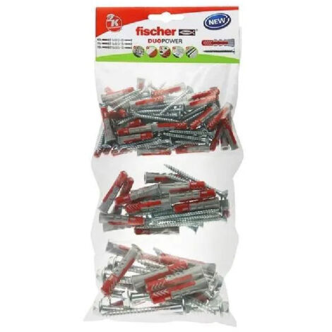 Assortiment de chevilles DUOPOWER avec Vis, 65 pièces.