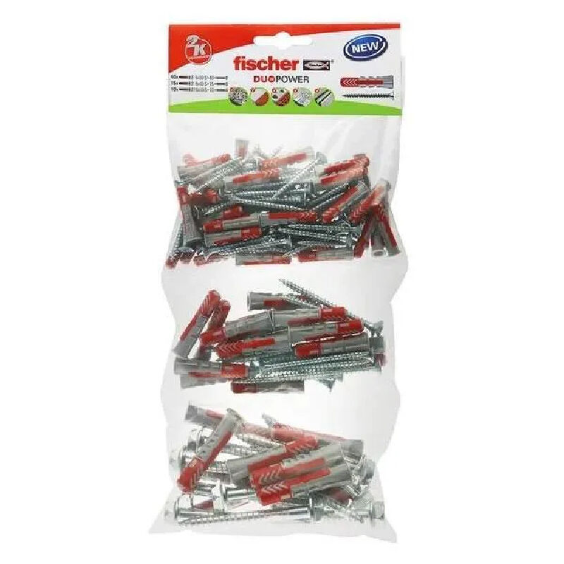 Fischer - Assortiment de chevilles duopower avec Vis, 65 pièces.