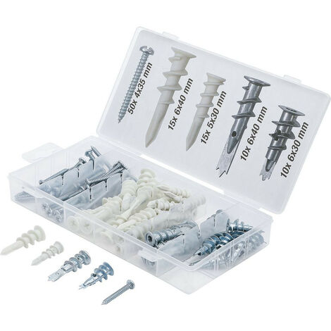 Assortiment de chevilles et de vis pour placoplatre - 100 pièces