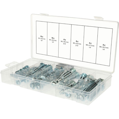 ASSORTIMENT DE CHEVILLES EXPANSIVES AVEC VIS M4X20-M6X52 MM, 40 PCS KS TOOLS 970.0820