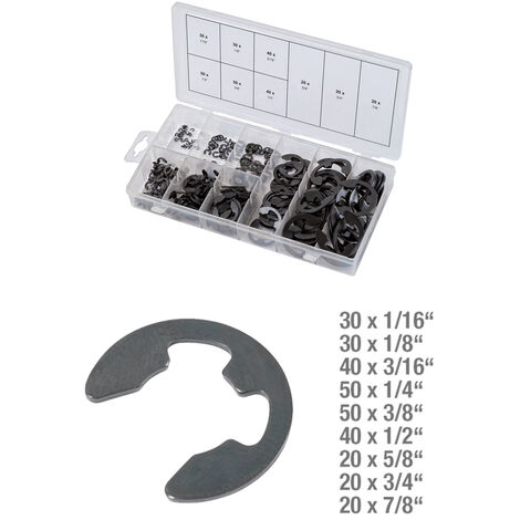 Assortiment de circlips de type E en pouces x300