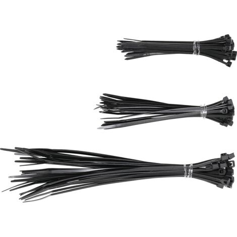 Assortiment de colliers plastique noir 100 - 200 mm 75 pièces
