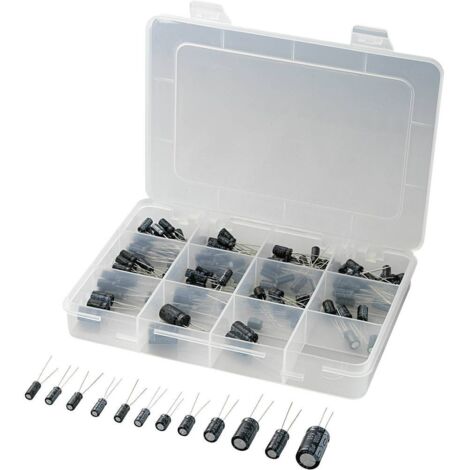 ASSORTIMENT DE CONDENSATEURS ÉLECTROLYTIQUES TRU COMPONENTS 442881 SORTIE RADIALE 142 PARTIES