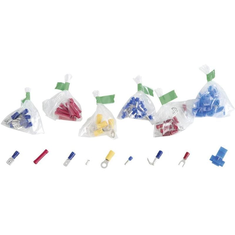 Assortiment de cosses à sertir 838517 0.705 mm² 10 mm² blanc, jaune, rouge, bleu, métal 700 pc(s)