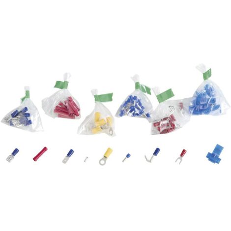 Assortiment de cosses à sertir 838517 0.705 mm² 10 mm² blanc, jaune, rouge, bleu, métal 1050 pc(s)