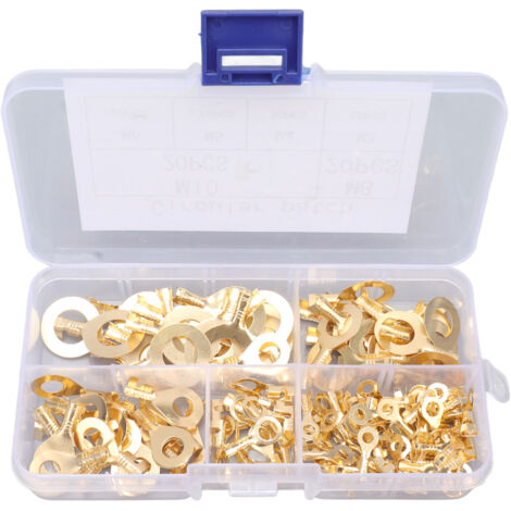 Assortiment de cosses de fil électrique en laiton, 150 pièces, avec boîte de rangement, M3 M4 M5 M6 M8 M10