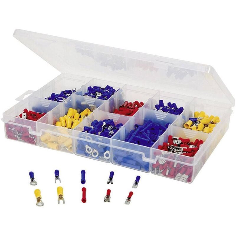 Tru Components - 731306 Assortiment de cosses à sertir 0.50 mm² 2.50 mm² bleu, jaune, rouge 1000 pc(s)