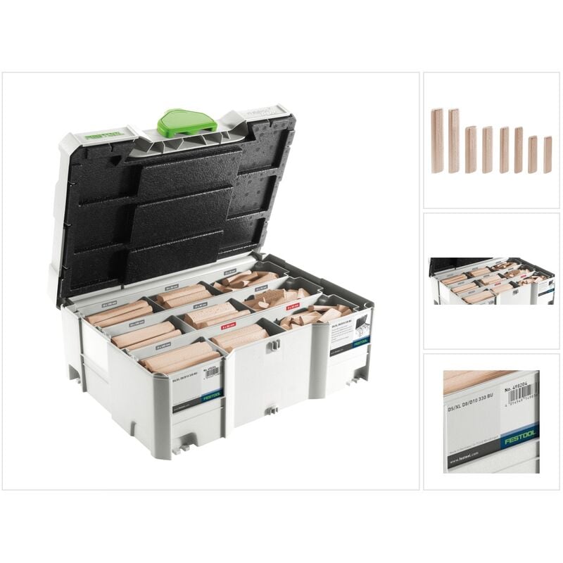 Festool - Tenons Domino xl en hêtre ds / xl D8 / D10 306 pièces avec Fraiseur Domino ( 498204 )