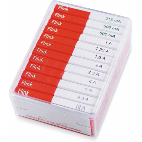 Assortiment de fusibles fins ESKA, 632800, (ø x L) 6,3 mm x 32 mm rapide -F- Contenu 120 pcs.