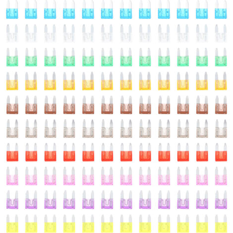 Assortiment de fusibles pour voiture et camping-car (à lames standard) : 2 A, 3 A, 5 A, 7,5 A, 10 A, 15 A, 20 A, 25 A, 30 A et 35 A.