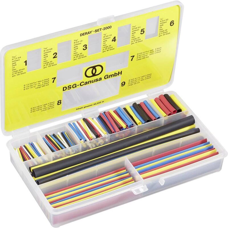 Assortiment de gaines thermorétractables 2:1 DSG Canusa 8011000990 135 parties