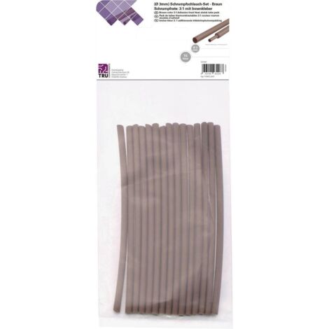 ASSORTIMENT DE GAINES THERMORÉTRACTABLES 3:1 TRU COMPONENTS MARRON Ø AVANT RETREINT: 3 MM 15 PC(S)