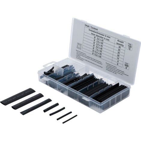 Assortiment de gaines thermoretractables noires bgs technic