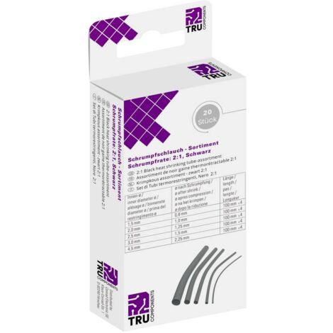 ASSORTIMENT DE GAINES THERMORÉTRACTABLES TRU COMPONENTS T1904CA042 8435032 20 PARTIES