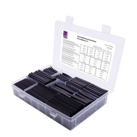 ASSORTIMENT DE GAINES THERMORÉTRACTABLES TRU COMPONENTS T1905CA055 8535480 NOIR 750 PARTIES