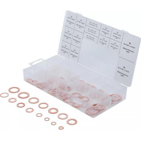 ASSORTIMENT DE JOINTS DE VIDANGE CUIVRE EN POUCES - 75 PIECES