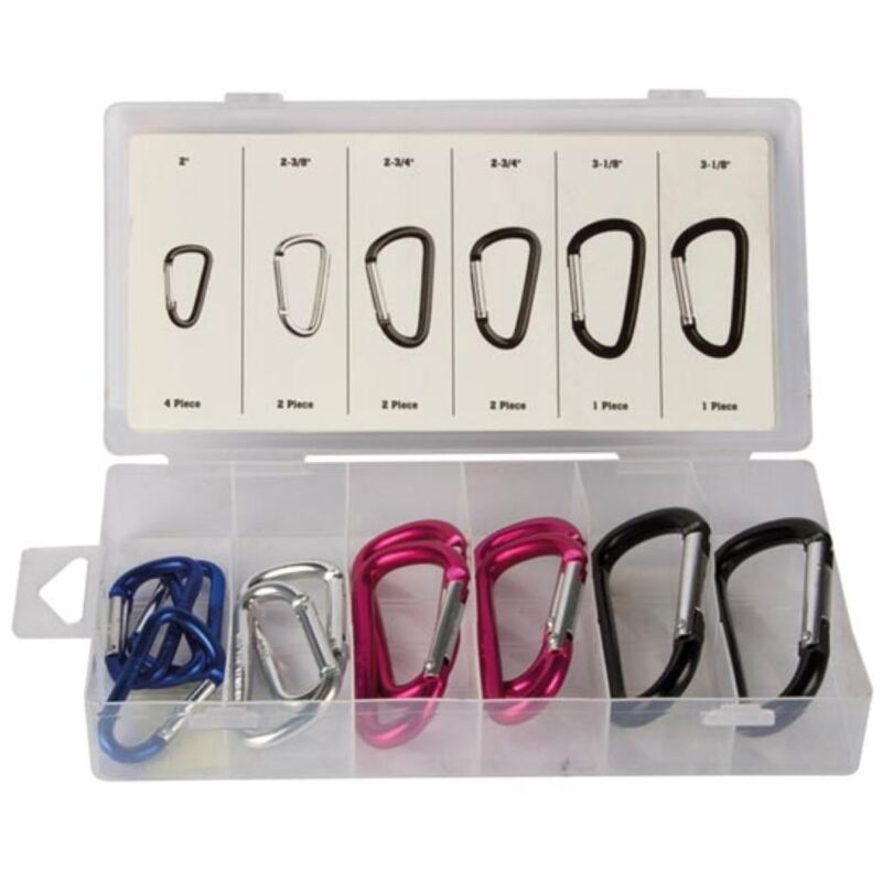 Assortiment de mousquetons en aluminium - 12 pcs velleman HAS09