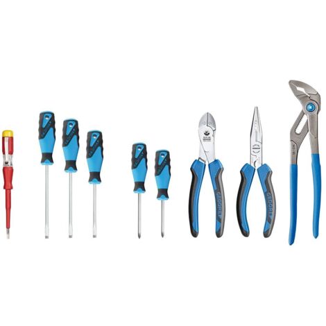 Assortiment de pinces/visseuses Gedore pour la carte à outils ET-1100 W