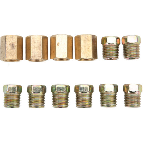 Assortiment de raccords de conduite de frein à filetage 7/16 pouces-24, accessoires de voiture en laiton pour Tube de frein de 1/4 pouces, 12 pièces